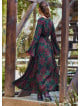 Boat Neck Tied Waist Spanish Sleeve Green Long Sleeve Dress 4709