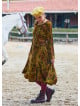 Boat Neck Asymmetrical Cut Button Detailed Olive Winter Dress 4722