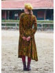 Boat Neck Asymmetrical Cut Button Detailed Olive Winter Dress 4722