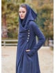 Anthracite Bohemian Cardigan with Thumbhole Button Detail and Hood 4694