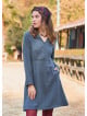 Anthracite Winter Dress with a Grandad Collar and Button Detail 4727