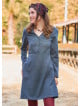 Anthracite Winter Dress with a Grandad Collar and Button Detail 4727