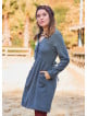 Anthracite Winter Dress with a Grandad Collar and Button Detail 4727