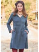 Anthracite Winter Dress with a Grandad Collar and Button Detail 4727