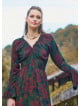 Elastic Collar Spanish Sleeve Green Winter Dress 4720