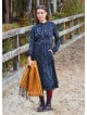 Button Detailed Lace Anthracite Long Sleeve Dress 4735