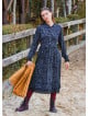 Button Detailed Lace Anthracite Long Sleeve Dress 4735