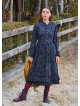 Button Detailed Lace Anthracite Long Sleeve Dress 4735