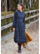 Button Detailed Lace Anthracite Long Sleeve Dress 4735
