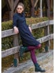 Black Winter Dress with a Judge Collar and Elastic Waist and Lace 4731
