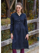 Black Winter Dress with a Judge Collar and Elastic Waist and Lace 4731