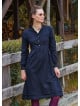 Black Winter Dress with a Judge Collar and Elastic Waist and Lace 4731