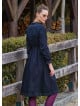 Black Winter Dress with a Judge Collar and Elastic Waist and Lace 4731
