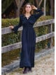 Elastic Collar Spanish Sleeve Black Winter Dress 4719