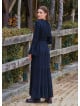 Elastic Collar Spanish Sleeve Black Winter Dress 4719