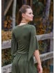 Double Breasted Half Sleeve Khaki Winter Blouse 4725