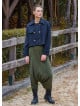 Shirt Collar Relaxed Cut Buttoned Black Winter Blouse 4763