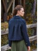 Shirt Collar Relaxed Cut Buttoned Black Winter Blouse 4763