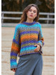 Crew Neck Bohemian Style Ethnic Patterned Womens Sweater 4750