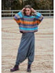 Low Waist Elastic Crotch Gray Womens Casual Trousers 4715