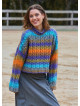 Crew Neck Bohemian Style Ethnic Patterned Womens Sweater 4750