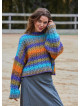 Crew Neck Bohemian Style Ethnic Patterned Womens Sweater 4750