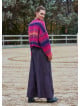 Asymmetric Cut Button Detailed Lilac Wide Leg Trousers with Pockets 4707