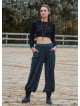 Black Womens Winter Trousers with Elastic Legs and Pockets 4755
