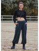 Black Womens Winter Trousers with Elastic Legs and Pockets 4755