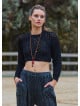 Black Womens Knitwear with a Low Cut Back 4746