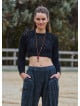 Black Womens Knitwear with a Low Cut Back 4746