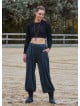 Black Womens Winter Trousers with Elastic Legs and Pockets 4755