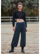Black Womens Winter Trousers with Elastic Legs and Pockets 4755