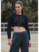 Black Womens Knitwear with a Low Cut Back 4746