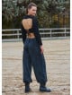 Black Womens Winter Trousers with Elastic Legs and Pockets 4755