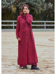 Hooded Button Detailed Burgundy Bohemian Cardigan with Pockets 4757