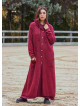 Hooded Button Detailed Burgundy Bohemian Cardigan with Pockets 4757