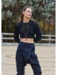 Black Womens Knitwear with a Low Cut Back 4746