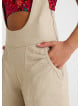 Zipper Detailed Pocket Cream Womens Summer Jumpsuit 4681