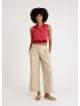 Shirt Collar Button Detailed Red Floral Blouse 4682