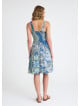 V Necked Blue Patterned Midi Dress 4690