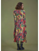 Boat Neck Thumb Hole Side Strings Yellow Pattern Dress