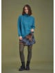Bohemian Style Knitted Women's Blue Sweater