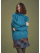 Bohemian Style Knitted Women's Blue Sweater