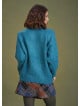 Bohemian Style Knitted Women's Blue Sweater