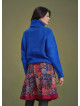 Bohemian Style Knitted Women's Saxe Blue Sweater
