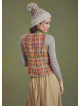 Neckline Button Detailed Slim Fit Orange Vest