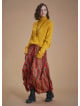 Gypsy Style Orange Print Cotton Long Skirt