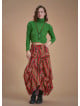 Gypsy Style Orange Print Cotton Long Skirt