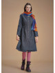 Nervure Front Laced Hem Long Sleeve Gray Dress